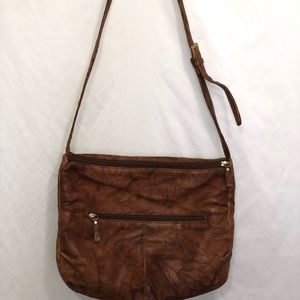 STONE MOUNTAIN BROWN LEATHER SHOULDER BAG